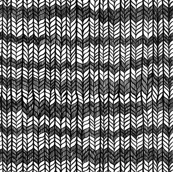 Schizzo in bianco e nero trama maglia modello senza cuciture . — Foto Stock