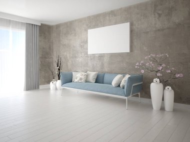 Modern iç ve modaya uygun bir arka plan ile mükemmel bir oturma odası kadar alay.