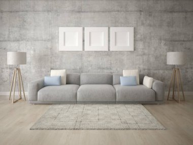 Bir büyük rahat kanepe ve şık hipster arka plan moda oturma odası kadar alay.