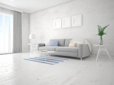 Rahat rahat bir kanepe ve modern bir hipster arka plan ile klasik bir oturma odası kadar mock.