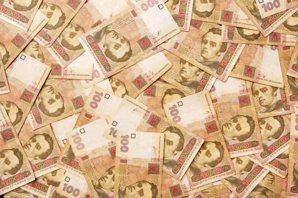 Украинская валюта гривна. Предыстория счетов за 100 грн. — стоковое фото