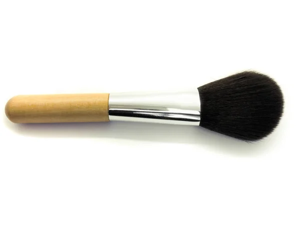 Pincel Maquiagem Madeira Isolado Fundo Branco Escova Maquiagem Profissional Escova — Fotografia de Stock