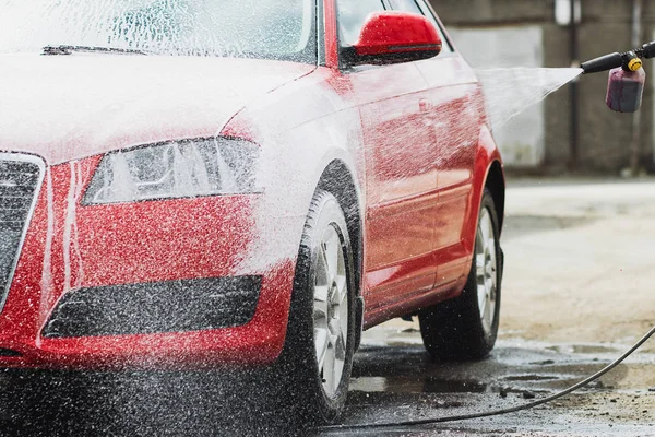 stock image Car wash with soap.