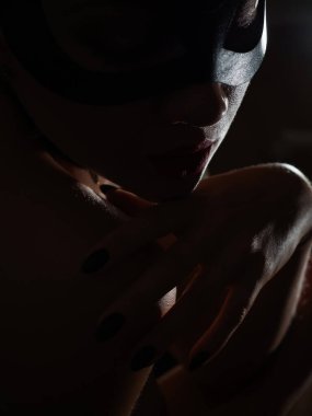 Kameraya bakan oyuncu kedi kadın görüntüsü