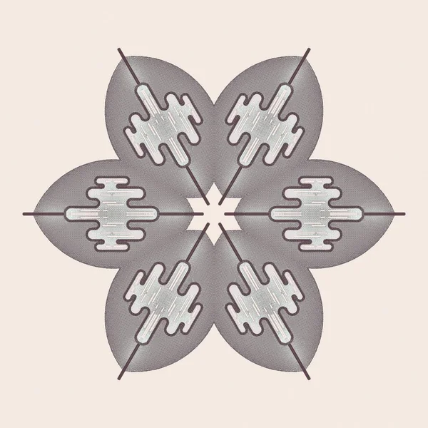 Vackra Och Eleganta Monokromatiska Symmetriska Mandala Mönster Massiva Blad Tapeter — Stockfoto
