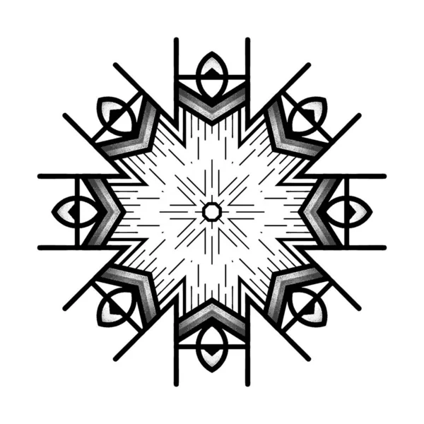 Bonito Elegante Mandala Monocromática Simétrica Desenhos Folha Sólida Papel Parede — Fotografia de Stock