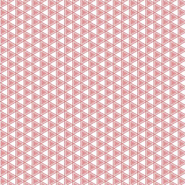 Katı beyaz duvar kağıdı üzerinde kırmızı renkli simetrik desen düzeni. Ev dekorasyonu ve iç tasarım kavramı