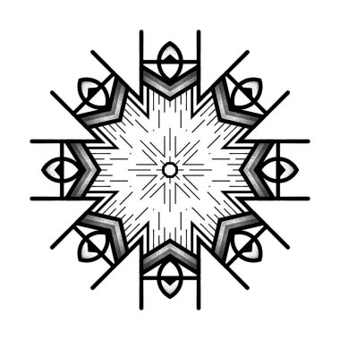 Güzel ve zarif tek renkli simetrik mandala tasarımları katı duvar kağıdı üzerinde. Ev dekorasyonu ve iç tasarım kavramı