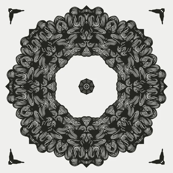 Krásné Elegantní Monochromatické Symetrické Mandala Vzory Pevném Listu Tapety Koncepce — Stock fotografie