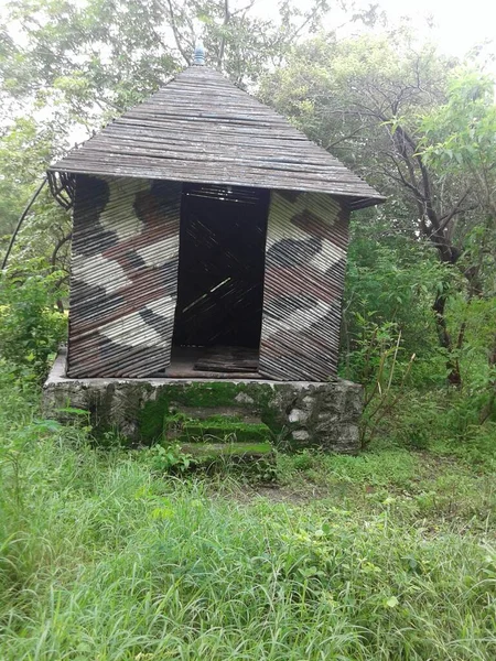 Cabane Bambou Dans Les Bois — Photo