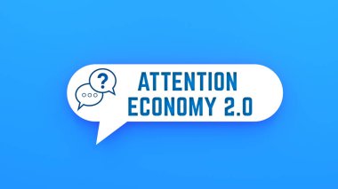 Konuşma baloncuğu üzerine Ekonomi 2.0 metni. Mavi arkaplan