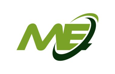 Bana Logo Swoosh elips yeşil mektup vektör kavramı