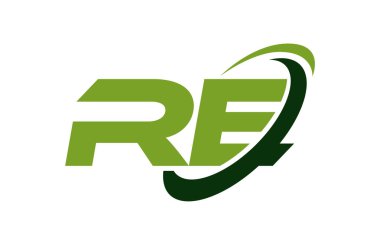 Elips yeşil mektup vektör kavramı logo Swoosh