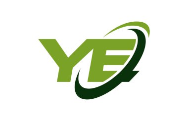 Siz Logo Swoosh elips yeşil mektup vektör kavramı