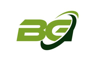 Bg Logo Swoosh elips yeşil mektup vektör kavramı