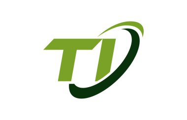 Ti Logo Swoosh elips yeşil mektup vektör kavramı