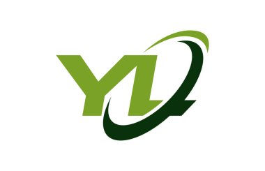 Yl Logo Swoosh elips yeşil mektup vektör kavramı