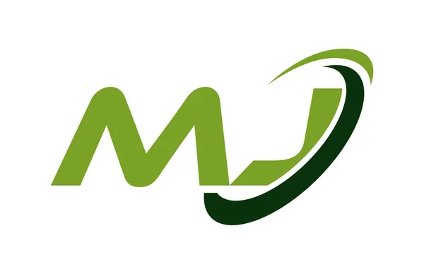 Логотип Мдж Галочка Еліпс Зелений Лист Вектор Концепції — стоковий вектор