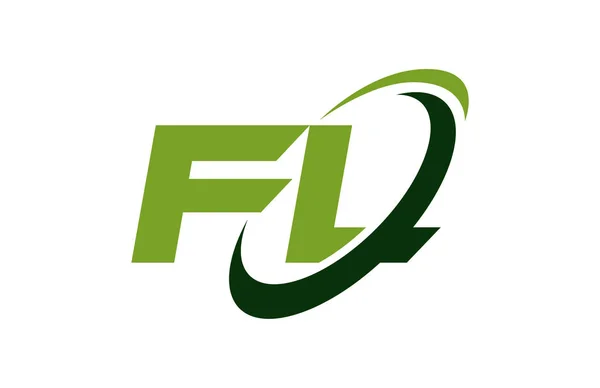 Λογότυπο Swoosh Έλλειψη Πράσινο Επιστολή Διάνυσμα Έννοια — Διανυσματικό Αρχείο