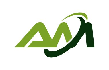 Benim Logo Swoosh elips yeşil mektup vektör kavramı