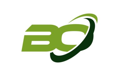 Bo Logo Swoosh elips yeşil mektup vektör kavramı
