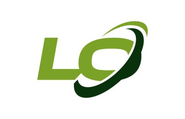Lo Logo Swoosh elips yeşil mektup vektör kavramı