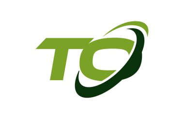 Logo için Elips yeşil mektup vektör kavramı Swoosh