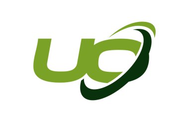Uo Logo Swoosh elips yeşil mektup vektör kavramı