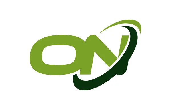 Auf Logo Swoosh Ellipse Grünes Buchstabenvektorkonzept — Stockvektor