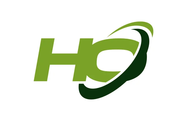 Logo Swoosh Ellisse Green Letter Concetto Vettoriale — Vettoriale Stock