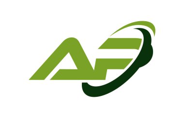 AP Logo Swoosh elips yeşil mektup vektör kavramı