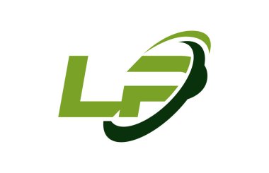 LP Logo Swoosh elips yeşil mektup vektör kavramı