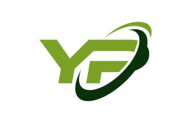 YP Logo Swoosh elips yeşil mektup vektör kavramı