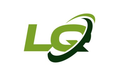 LQ Logo Swoosh elips yeşil mektup vektör kavramı