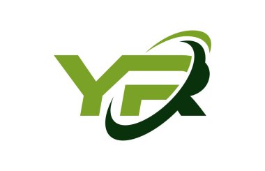 Yr Logo Swoosh elips yeşil mektup vektör kavramı