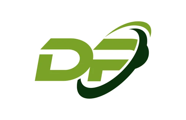 Logo Swoosh Elipsa Zelená Dopis Vektor Koncept — Stockový vektor
