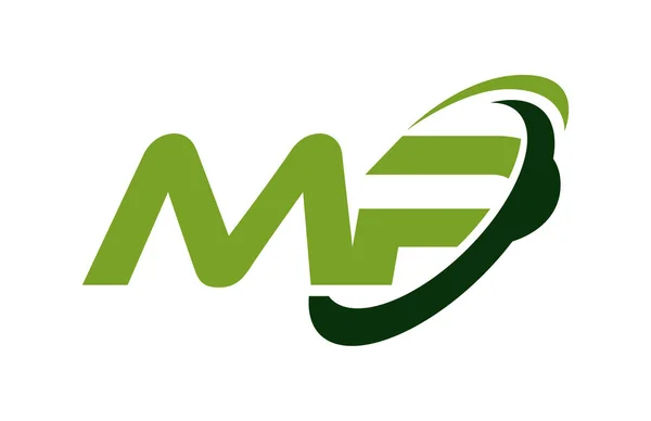 Logo Swoosh Koncepcja Wektor Zielony List Elipsy — Wektor stockowy