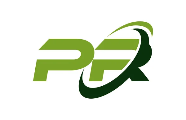 Logo Swoosh Ellipse Grüne Buchstaben Vektorkonzept — Stockvektor