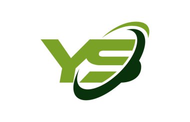 YS Logo Swoosh elips yeşil mektup vektör kavramı