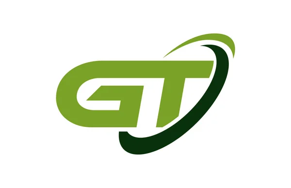 Logo Swoosh Elipse Verde Carta Vetor Conceito — Vetor de Stock
