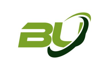 Bu Logo Swoosh elips yeşil mektup vektör kavramı