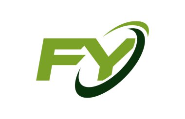 FY Logo Swoosh elips yeşil mektup vektör kavramı