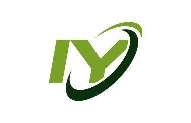 Iy Logo Swoosh elips yeşil mektup vektör kavramı