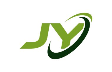 JY Logo Swoosh elips yeşil mektup vektör kavramı