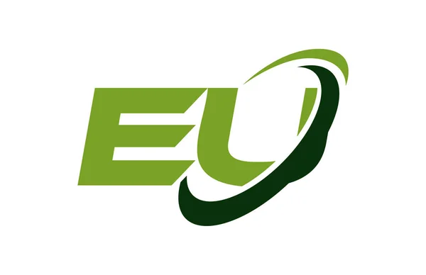 Logo Swoosh Ellipse Green Letter Concept Vectoriel — Image vectorielle