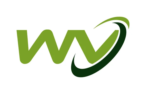 Logo Swoosh Ellipse Grüne Buchstaben Vektorkonzept — Stockvektor