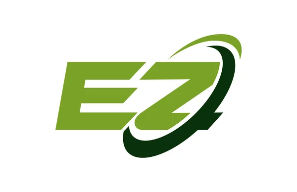 Logo Swoosh Elipse Verde Carta Vector Conceito — Vetor de Stock