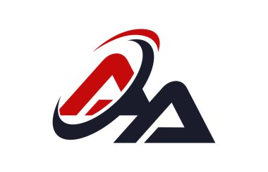 Aa Logo Swoosh küresel kırmızı mektup vektör kavramı