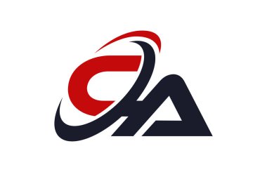 CA Logo Swoosh küresel kırmızı mektup vektör kavramı