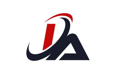 IA Logo Swoosh küresel kırmızı mektup vektör kavramı